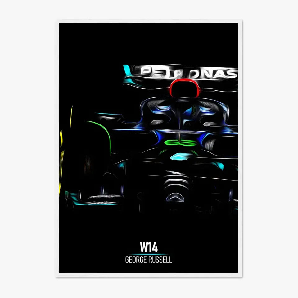 Affiche ou Tableau Mercedes W14 George Russell Formule 1