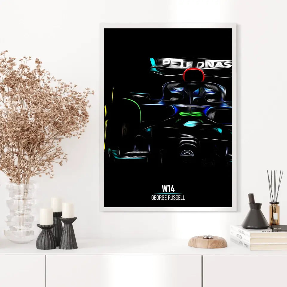 Affiche ou Tableau Mercedes W14 George Russell Formule 1