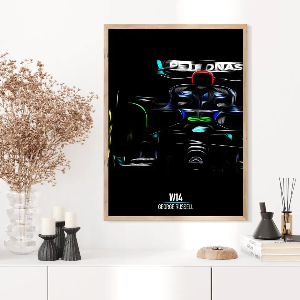 Affiche ou Tableau Mercedes W14 George Russell Formule 1