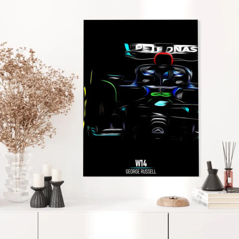 Affiche ou Tableau Mercedes W14 George Russell Formule 1