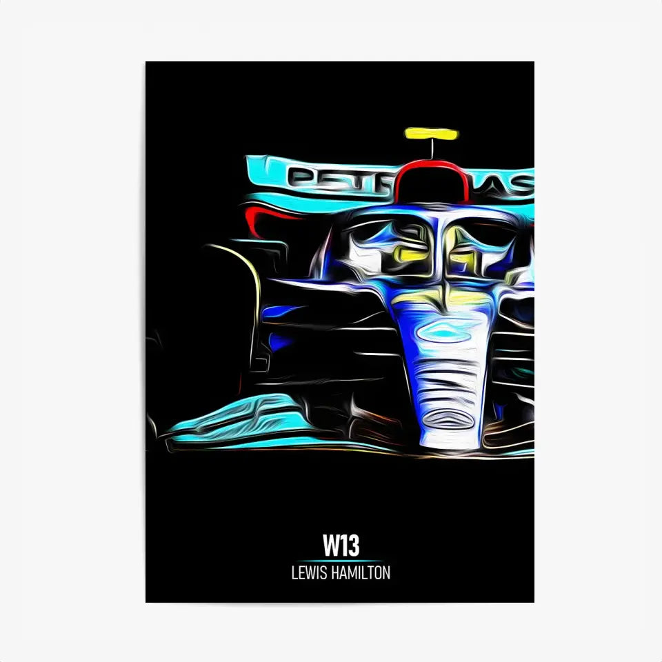 Affiche ou Tableau Mercedes W13 Lewis Hamilton Formule 1