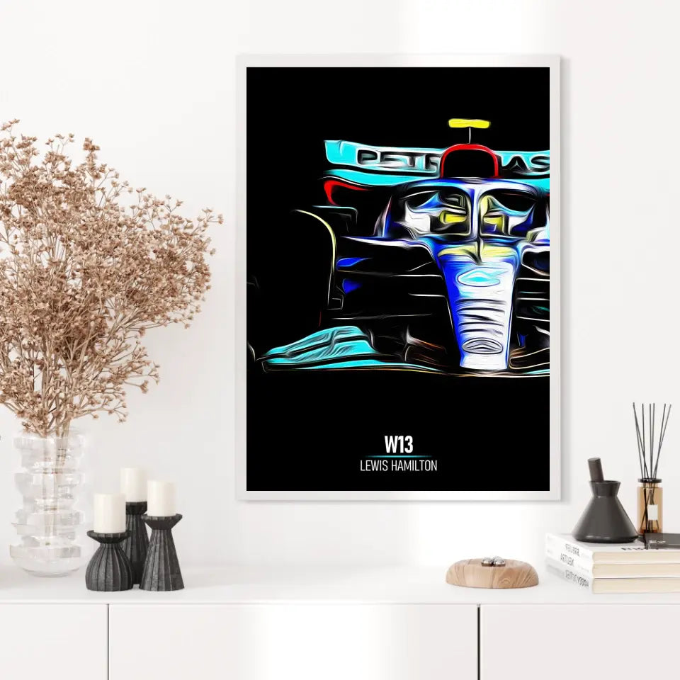 Affiche ou Tableau Mercedes W13 Lewis Hamilton Formule 1