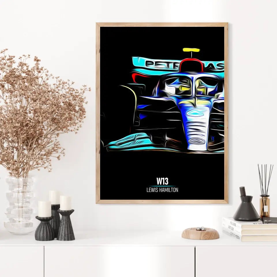 Affiche ou Tableau Mercedes W13 Lewis Hamilton Formule 1