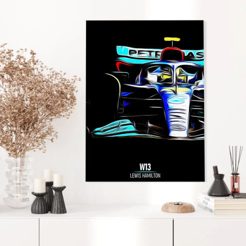 Affiche ou Tableau Mercedes W13 Lewis Hamilton Formule 1
