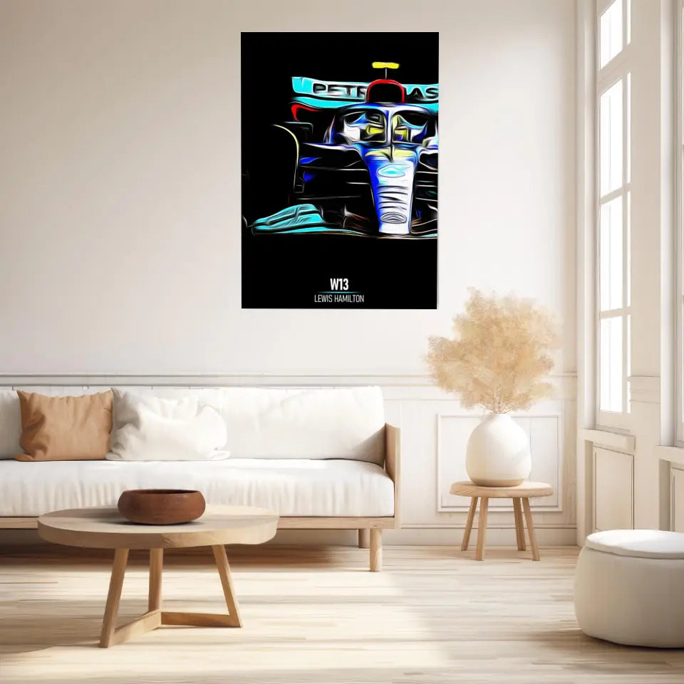 Affiche ou Tableau Mercedes W13 Lewis Hamilton Formule 1
