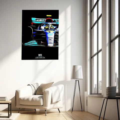 Affiche ou Tableau Mercedes W13 Lewis Hamilton Formule 1