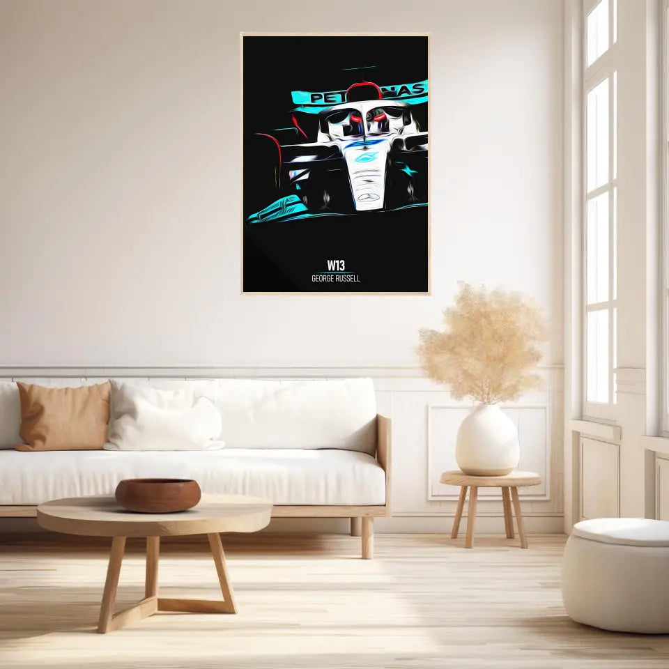 Affiche ou Tableau Mercedes W13 George Russell Formule 1