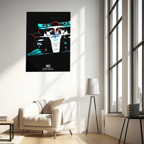 Affiche ou Tableau Mercedes W13 George Russell Formule 1