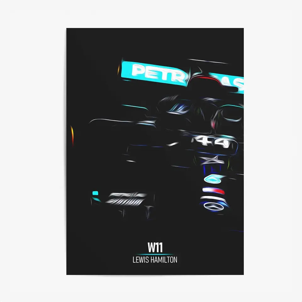 Affiche ou Tableau Mercedes W11 Lewis Hamilton Formule 1