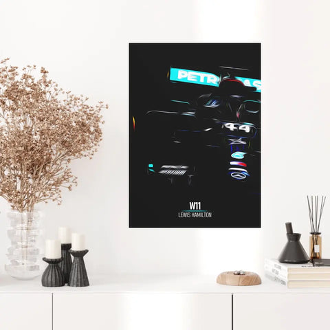 Affiche ou Tableau Mercedes W11 Lewis Hamilton Formule 1