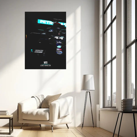 Affiche ou Tableau Mercedes W11 Lewis Hamilton Formule 1