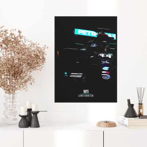 Affiche ou Tableau Mercedes W11 Lewis Hamilton Formule 1