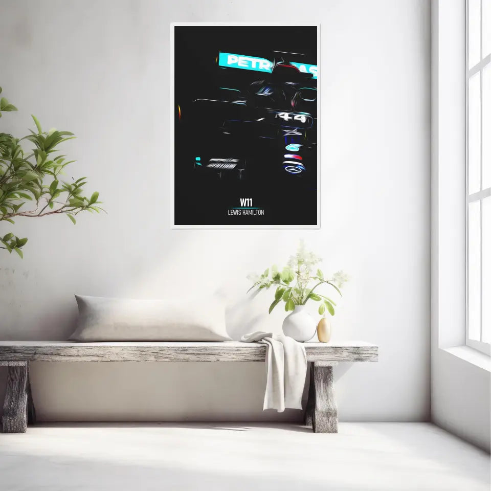 Affiche ou Tableau Mercedes W11 Lewis Hamilton Formule 1