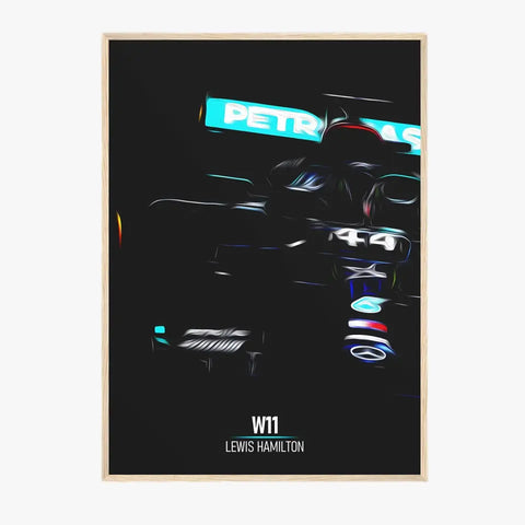 Affiche ou Tableau Mercedes W11 Lewis Hamilton Formule 1