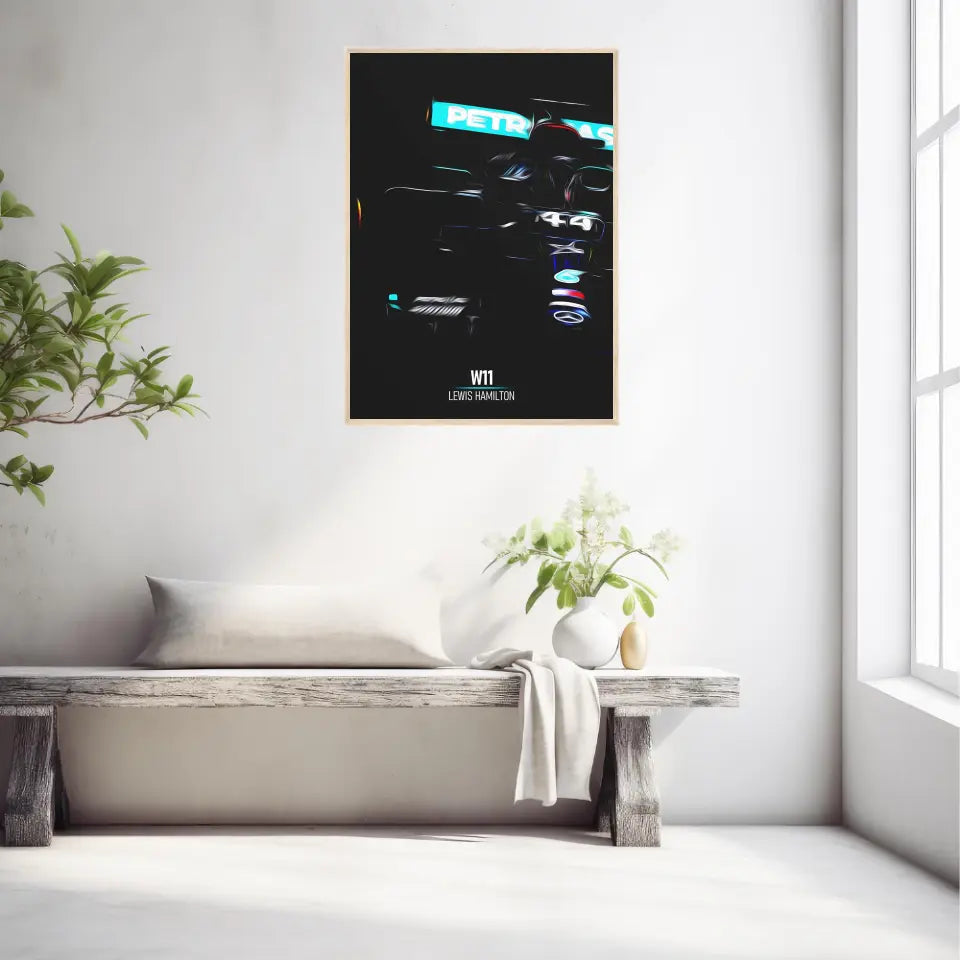 Affiche ou Tableau Mercedes W11 Lewis Hamilton Formule 1