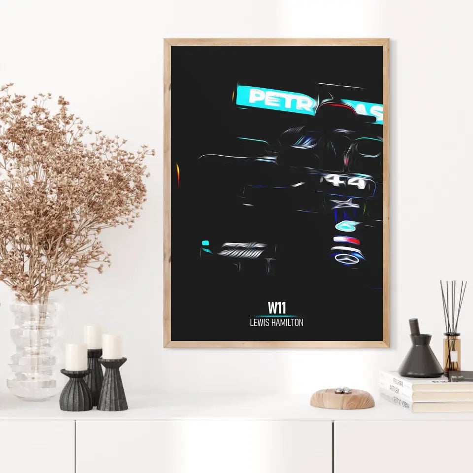 Affiche ou Tableau Mercedes W11 Lewis Hamilton Formule 1