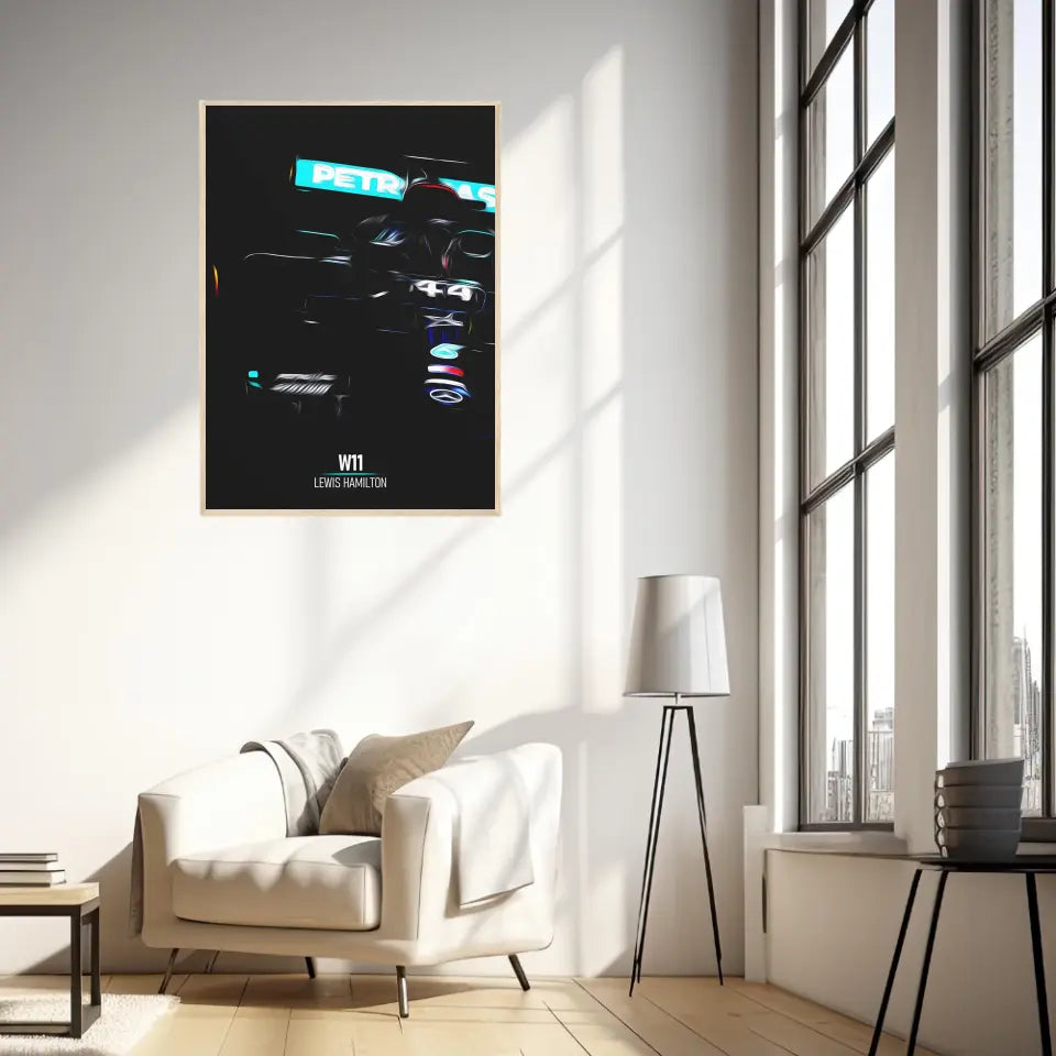 Affiche ou Tableau Mercedes W11 Lewis Hamilton Formule 1