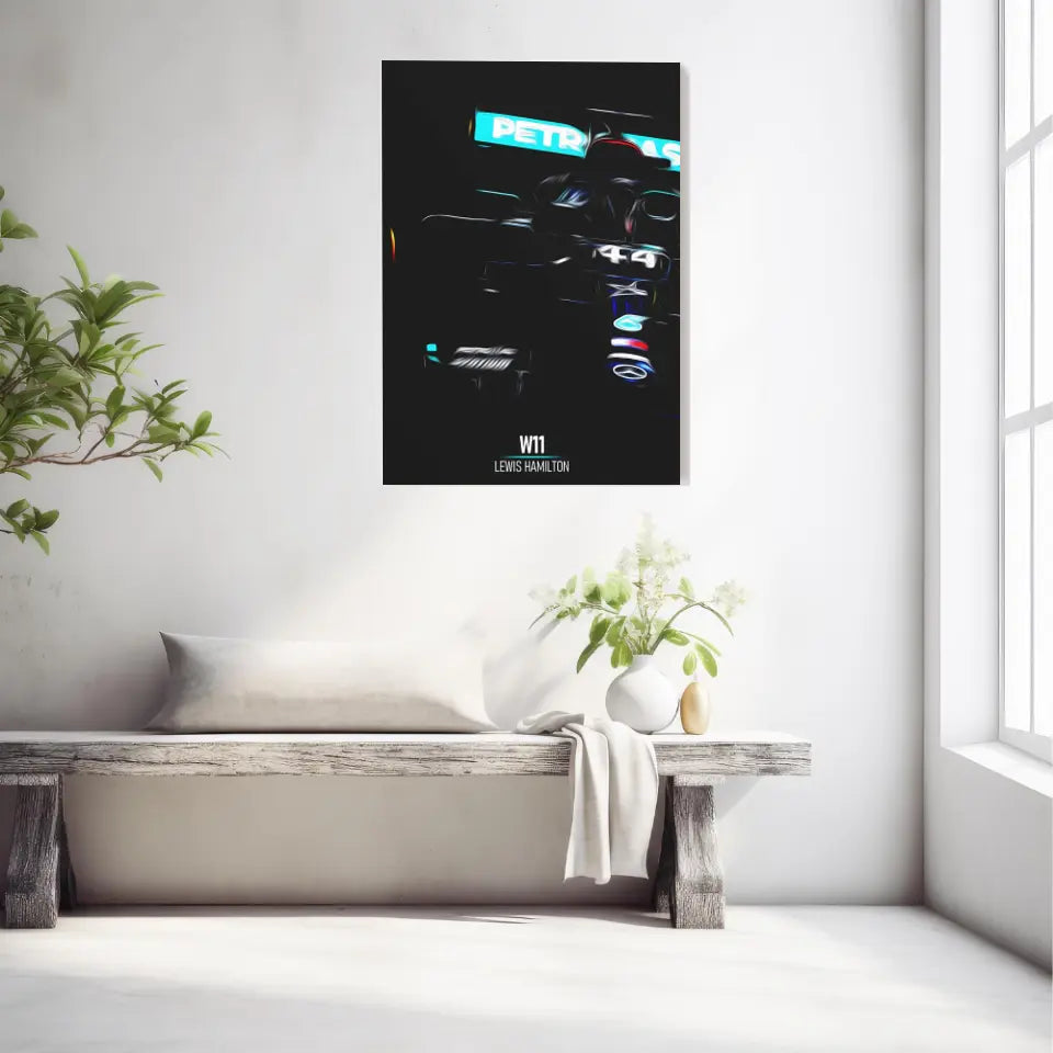 Affiche ou Tableau Mercedes W11 Lewis Hamilton Formule 1