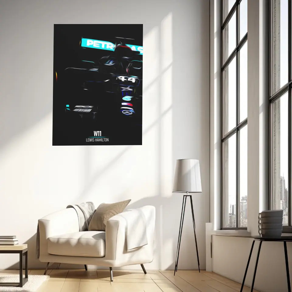 Affiche ou Tableau Mercedes W11 Lewis Hamilton Formule 1
