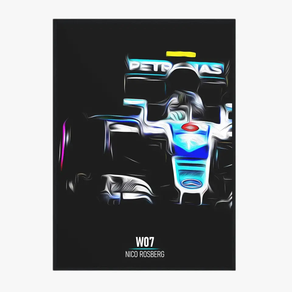 Affiche ou Tableau Mercedes W07 Nico Rosberg Formule 1