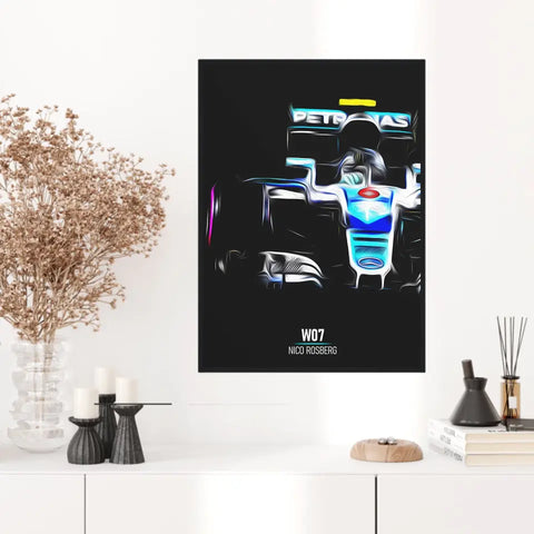 Affiche ou Tableau Mercedes W07 Nico Rosberg Formule 1