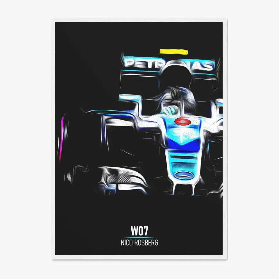 Affiche ou Tableau Mercedes W07 Nico Rosberg Formule 1