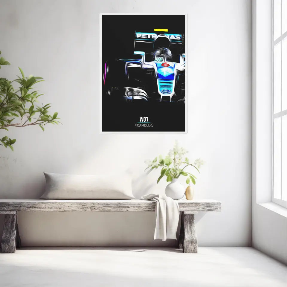 Affiche ou Tableau Mercedes W07 Nico Rosberg Formule 1