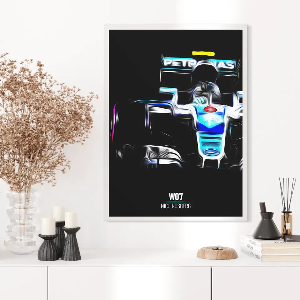 Affiche ou Tableau Mercedes W07 Nico Rosberg Formule 1