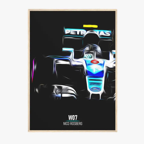 Affiche ou Tableau Mercedes W07 Nico Rosberg Formule 1