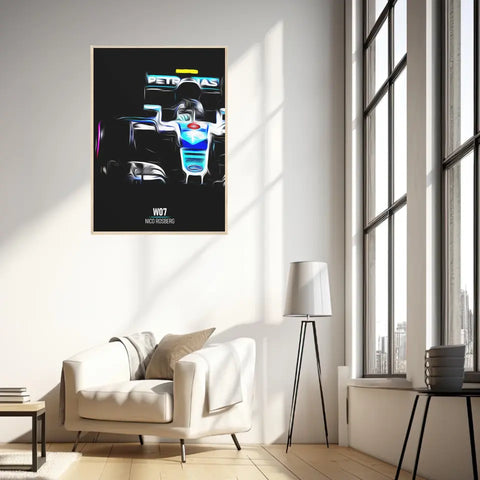 Affiche ou Tableau Mercedes W07 Nico Rosberg Formule 1
