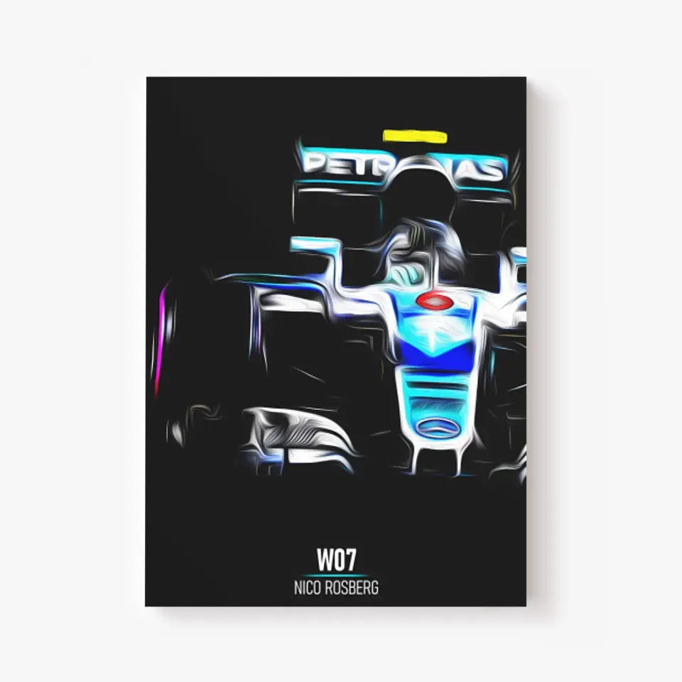 Affiche ou Tableau Mercedes W07 Nico Rosberg Formule 1