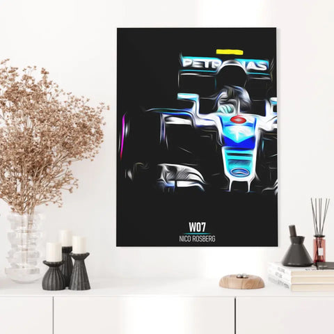 Affiche ou Tableau Mercedes W07 Nico Rosberg Formule 1