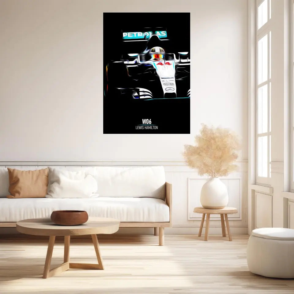 Affiche ou Tableau Mercedes W06 Lewis Hamilton Formule 1