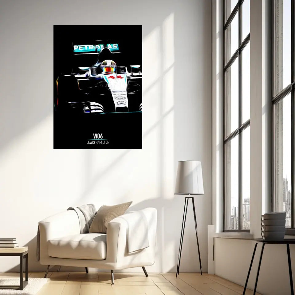Affiche ou Tableau Mercedes W06 Lewis Hamilton Formule 1