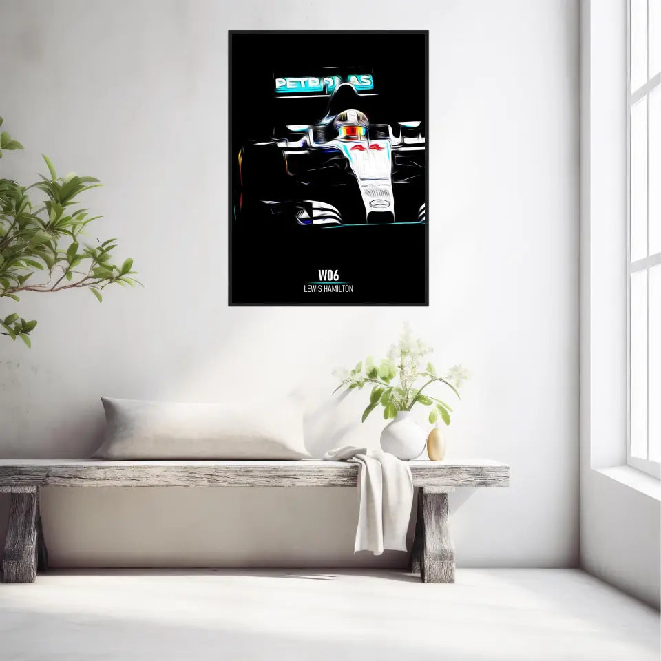 Affiche ou Tableau Mercedes W06 Lewis Hamilton Formule 1
