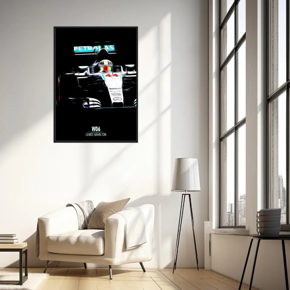 Affiche ou Tableau Mercedes W06 Lewis Hamilton Formule 1