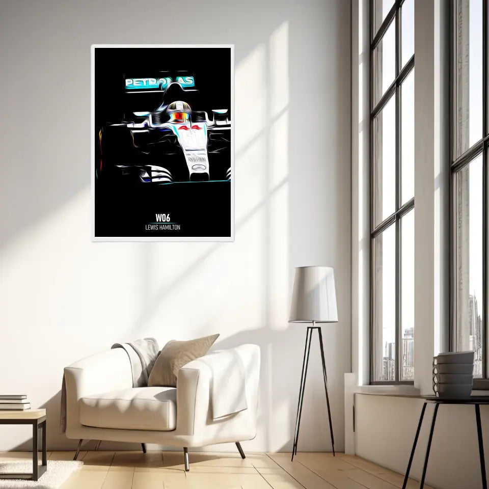 Affiche ou Tableau Mercedes W06 Lewis Hamilton Formule 1