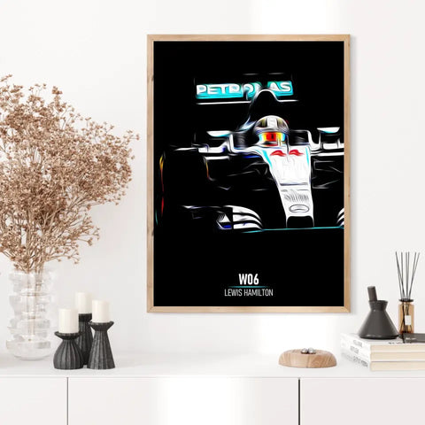 Affiche ou Tableau Mercedes W06 Lewis Hamilton Formule 1