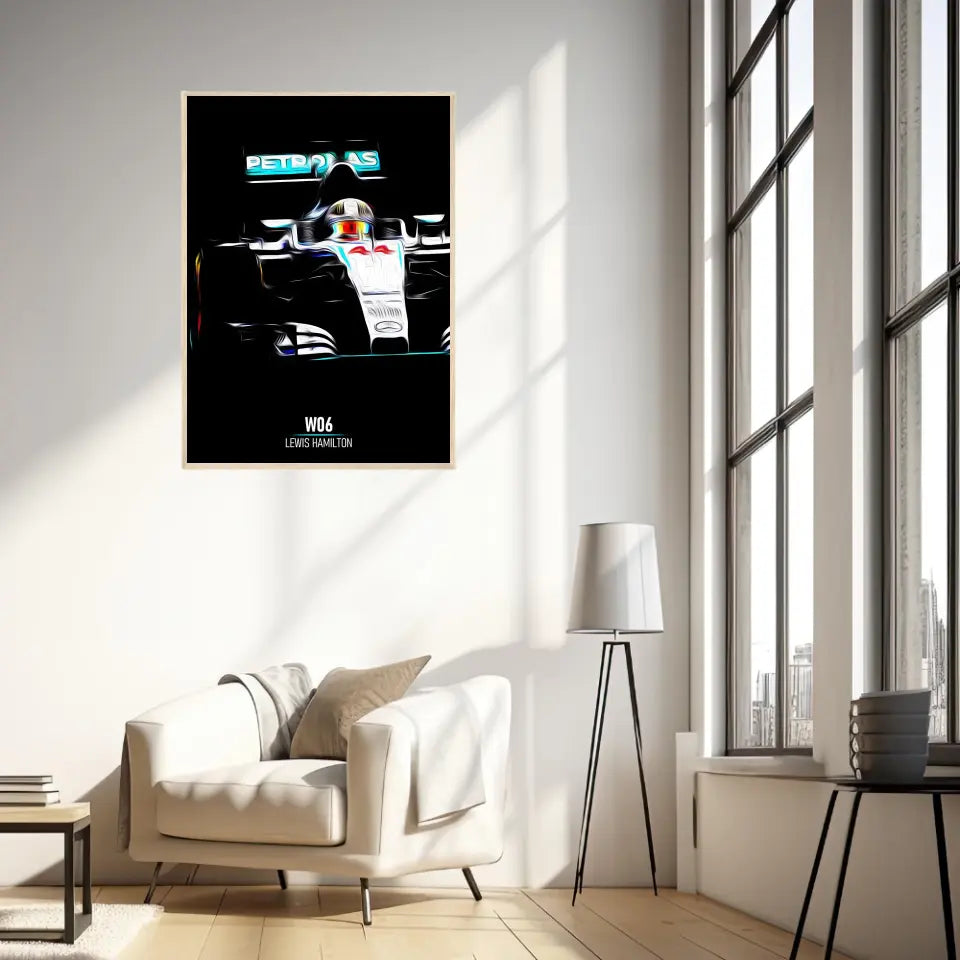 Affiche ou Tableau Mercedes W06 Lewis Hamilton Formule 1