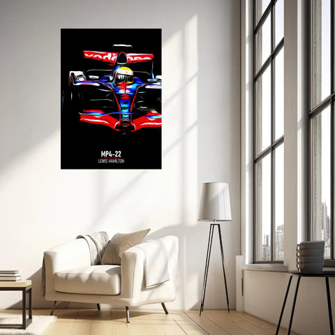 Affiche ou Tableau McLaren MP4-22 Lewis Hamilton Formule 1