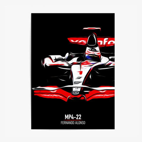 Affiche ou Tableau McLaren MP4-22 Fernando Alonso Formule 1