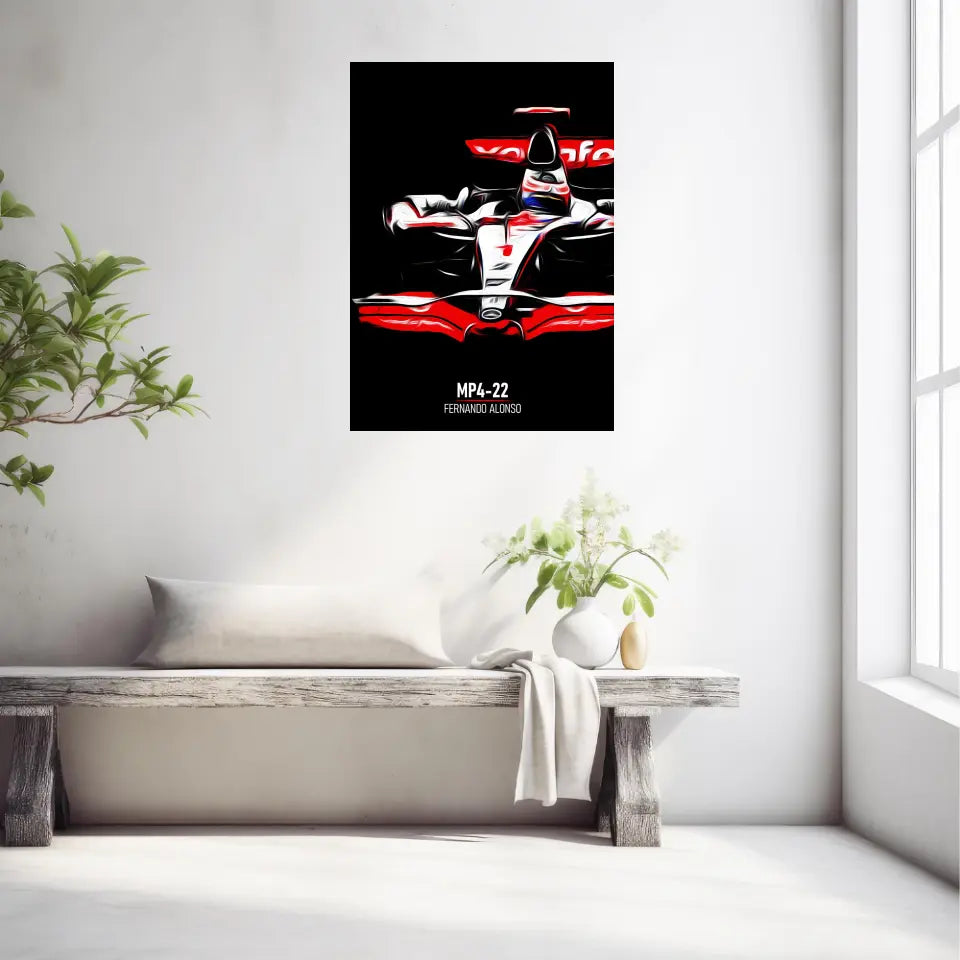 Affiche ou Tableau McLaren MP4-22 Fernando Alonso Formule 1