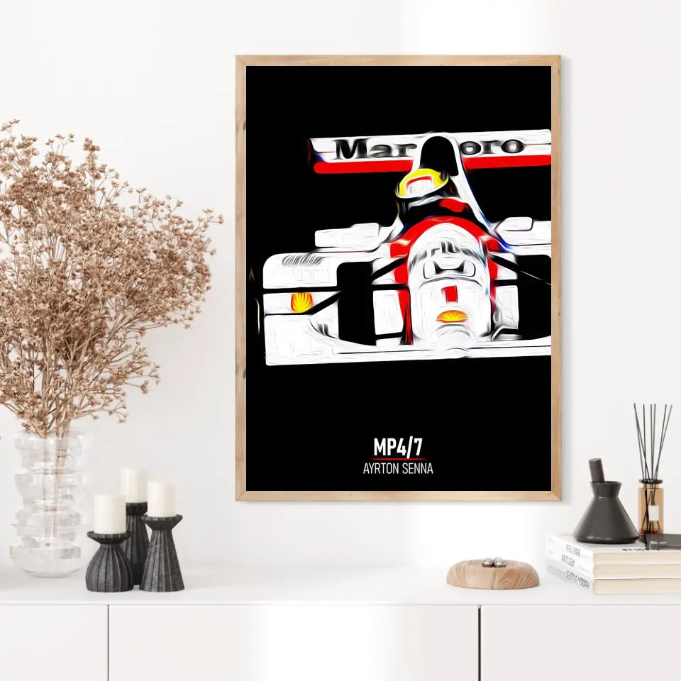 Affiche ou Tableau McLaren MP4 7 Ayrton Senna Formule 1