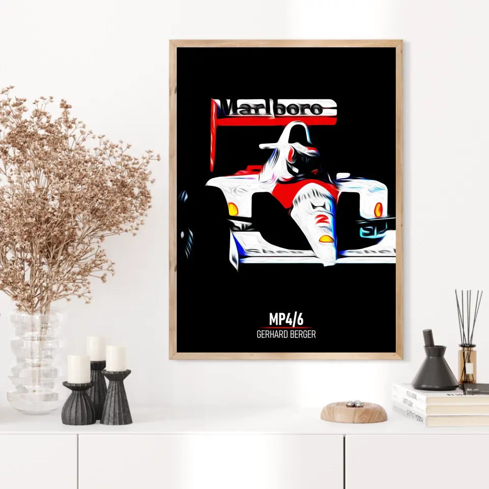 Affiche ou Tableau McLaren MP4 6 Gerhard Berger Formule 1
