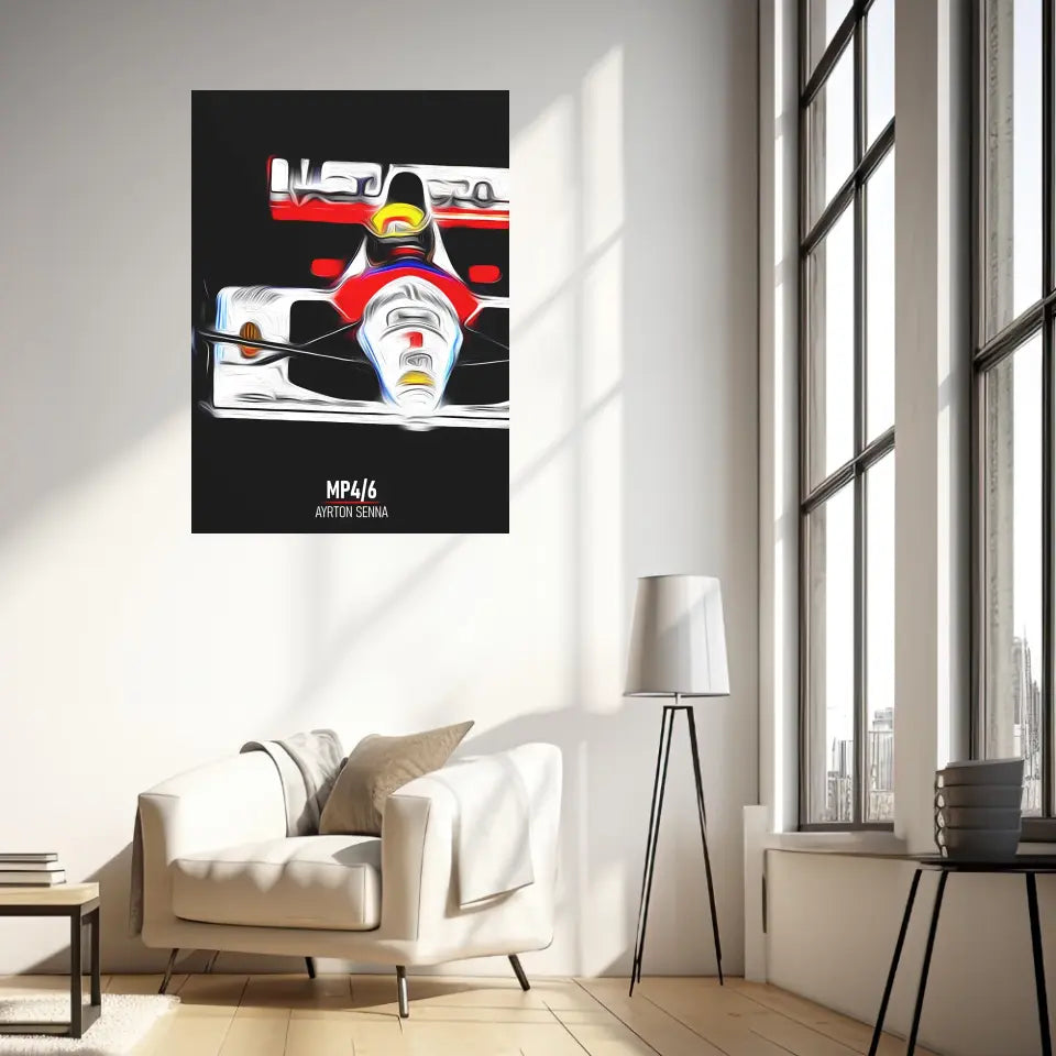 Affiche ou Tableau McLaren MP4 6 Ayrton Senna Formule 1