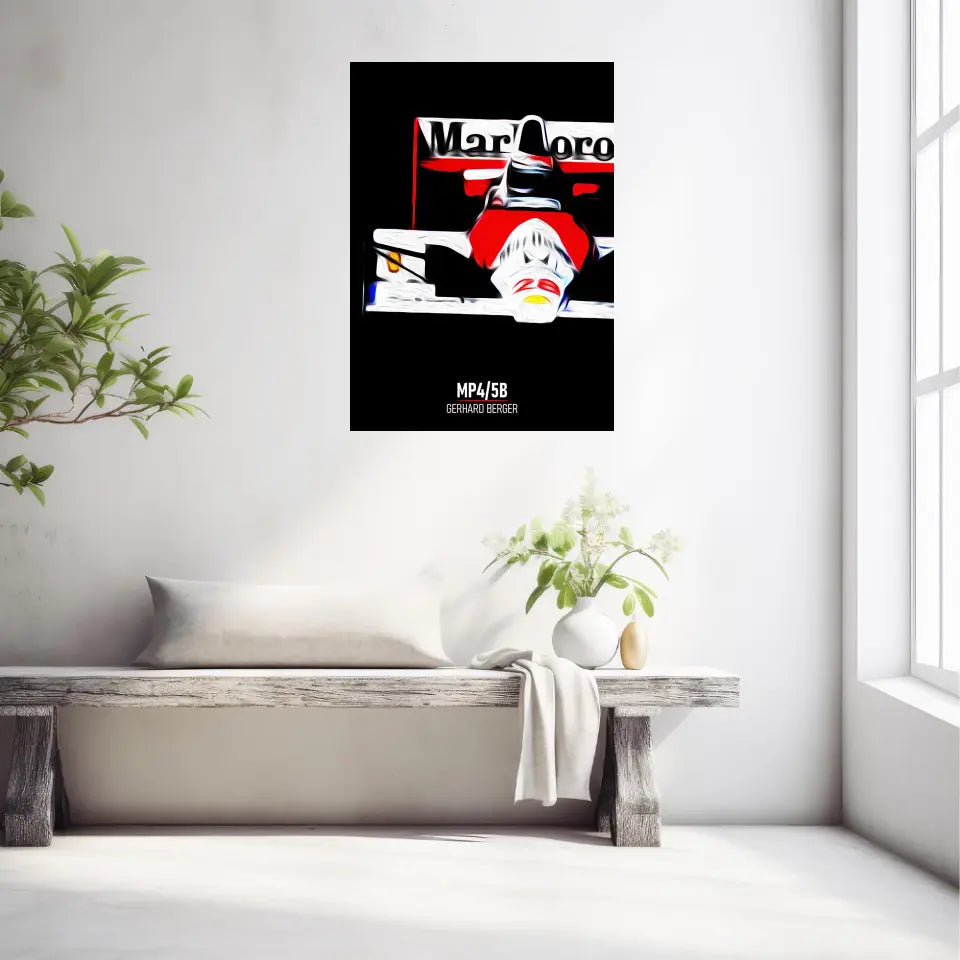 Affiche ou Tableau McLaren MP4 5B Gerhard Berger Formule 1