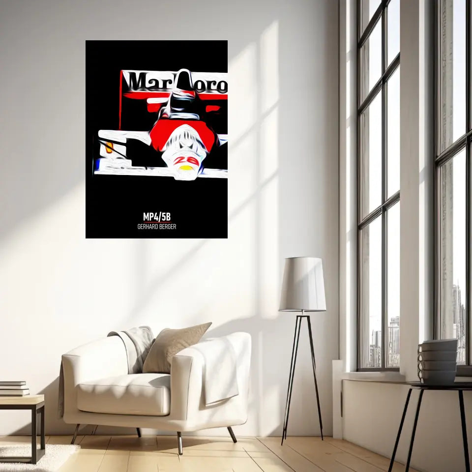 Affiche ou Tableau McLaren MP4 5B Gerhard Berger Formule 1