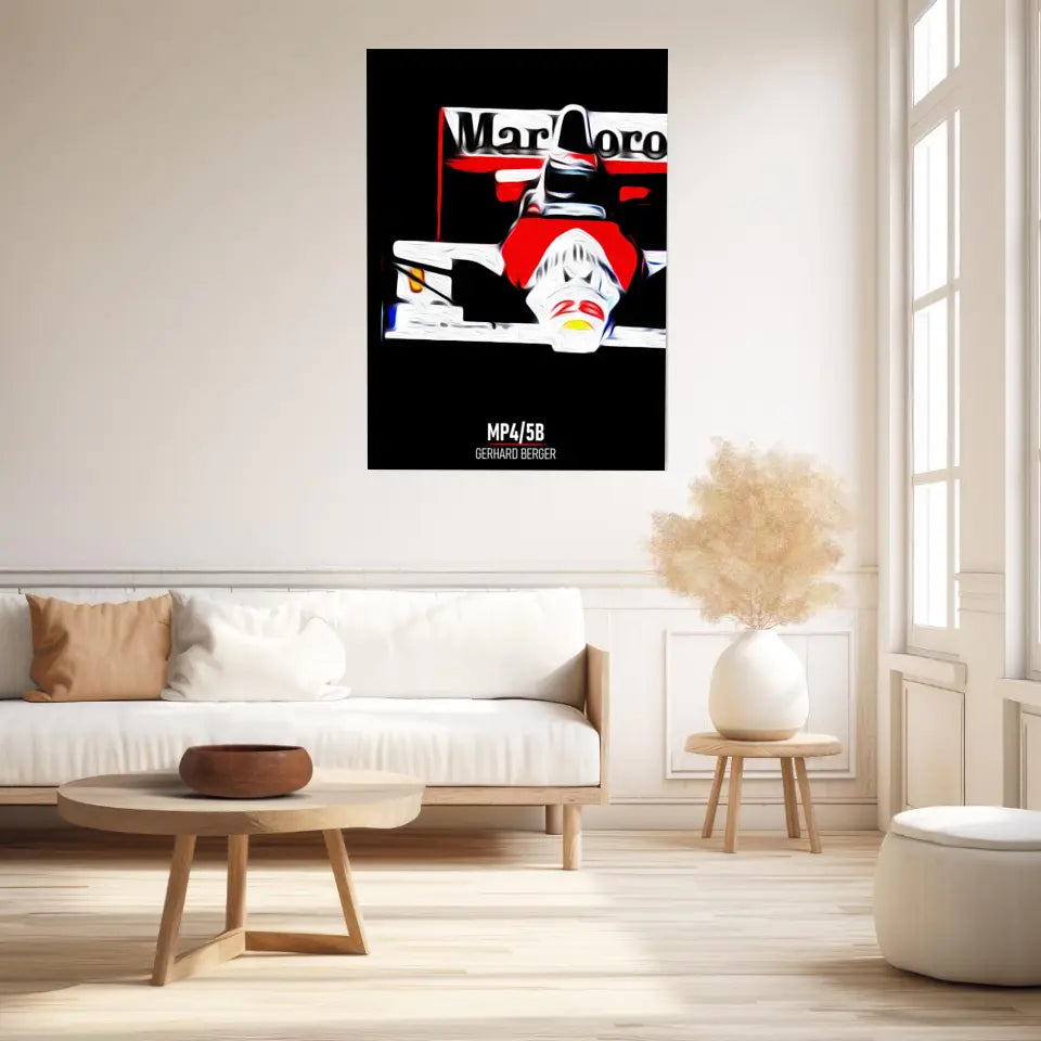 Affiche ou Tableau McLaren MP4 5B Gerhard Berger Formule 1