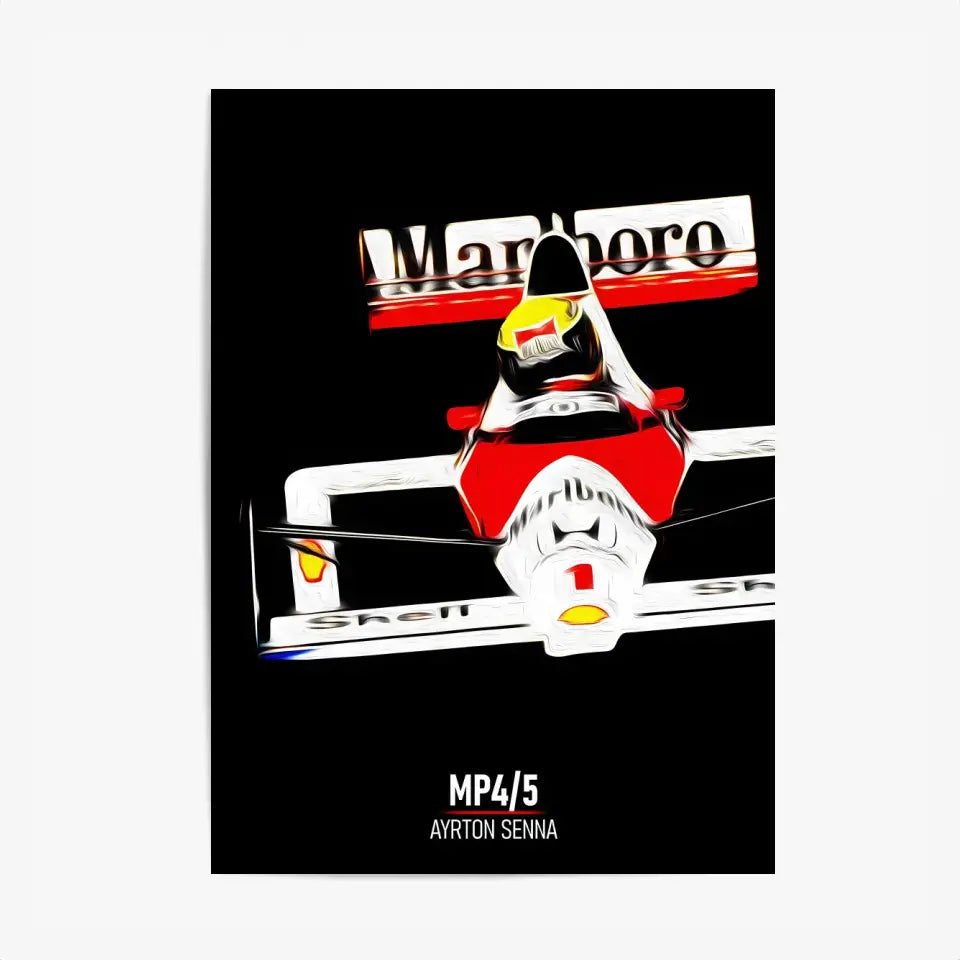 Affiche ou Tableau McLaren MP4 5 Ayrton Senna 1989 Formule 1