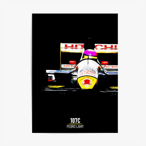Affiche ou Tableau Lotus 107C Pedro Lamy Formule 1